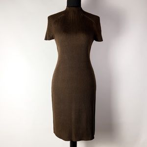 Calvin Klein Casual Knitted Brown Midi Dress Size S